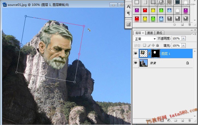 Photoshop合成忧郁效果的山神效果图,PS教程,图老师教程网