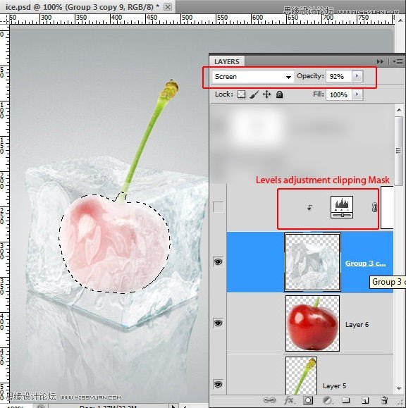 Photoshop使用3D功能制作逼真的冰冻樱桃效果,PS教程,图老师教程网