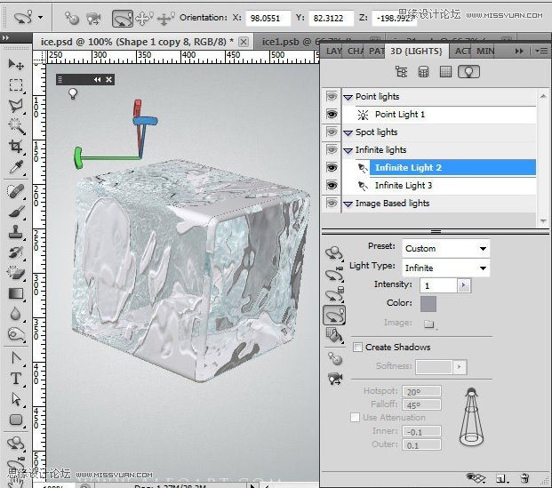 Photoshop使用3D功能制作逼真的冰冻樱桃效果,PS教程,图老师教程网