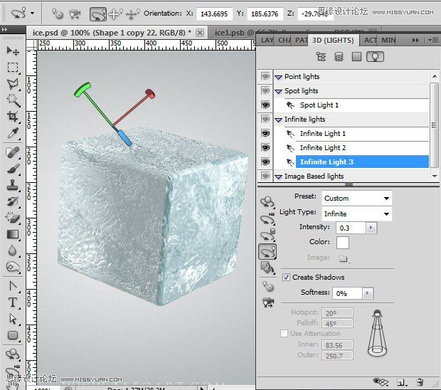 Photoshop使用3D功能制作逼真的冰冻樱桃效果,PS教程,图老师教程网