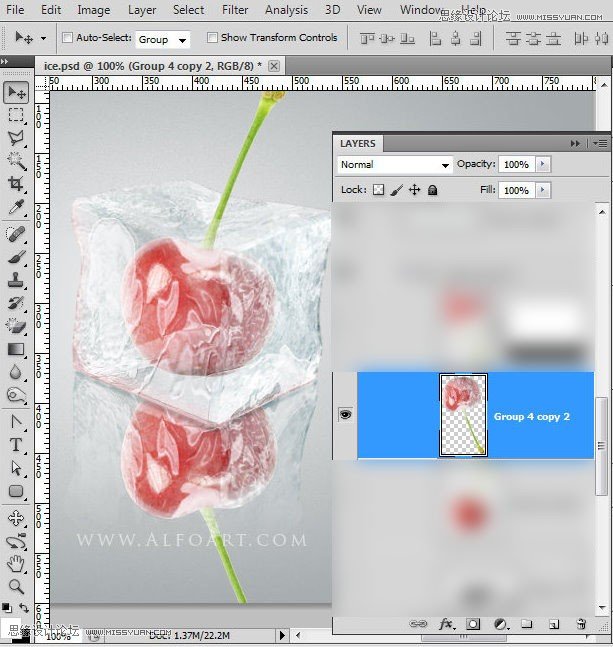 Photoshop使用3D功能制作逼真的冰冻樱桃效果,PS教程,图老师教程网