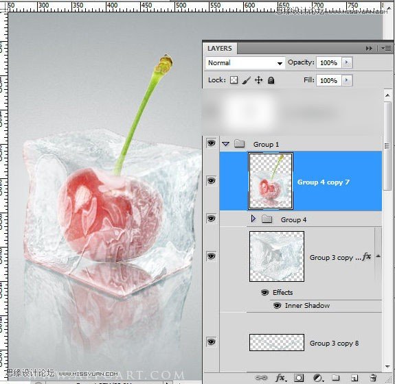 Photoshop使用3D功能制作逼真的冰冻樱桃效果,PS教程,图老师教程网