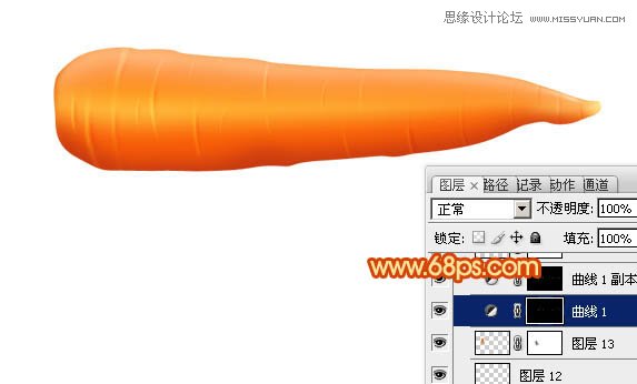 Photoshop绘制逼真的立体胡萝卜教程,PS教程,图老师教程网