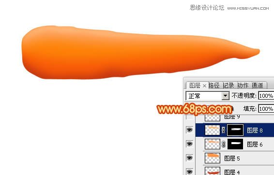 Photoshop绘制逼真的立体胡萝卜教程,PS教程,图老师教程网