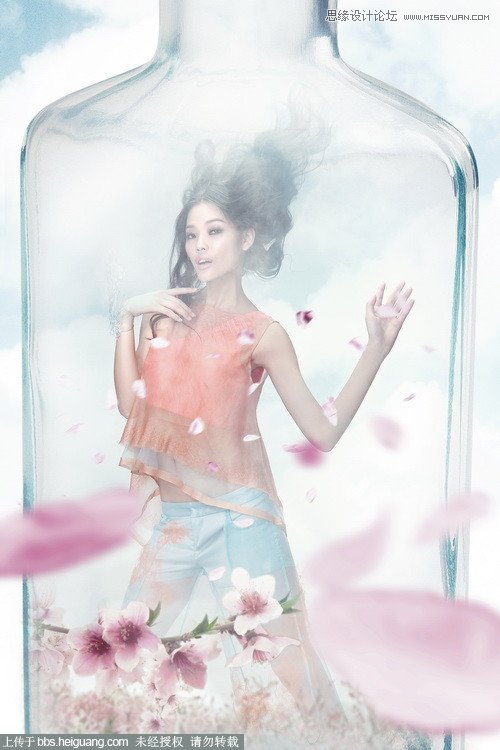 Photoshop合成玻璃瓶中的后期人像处理教程,PS教程,图老师教程网