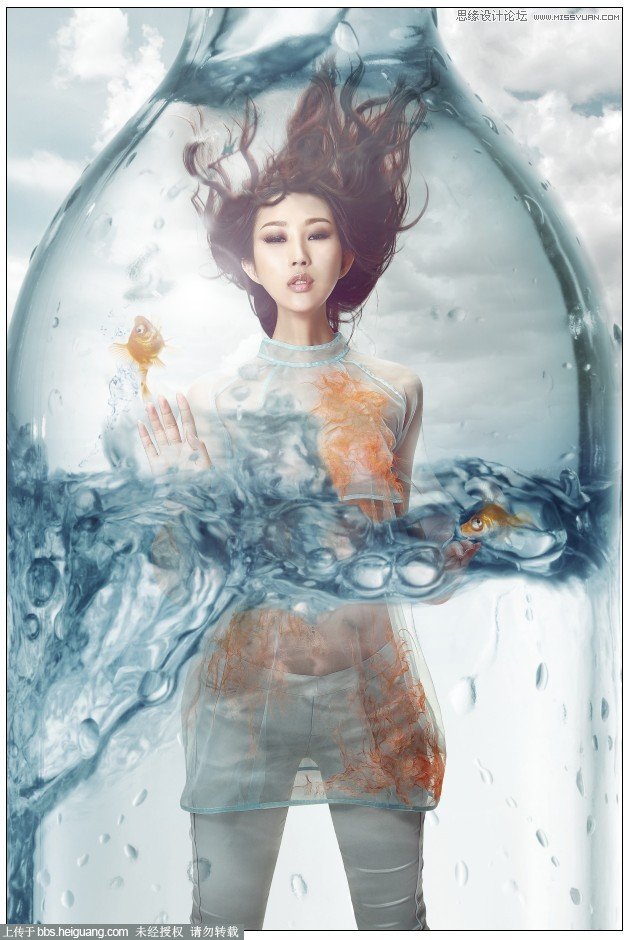 Photoshop合成玻璃瓶中的后期人像处理教程,PS教程,图老师教程网