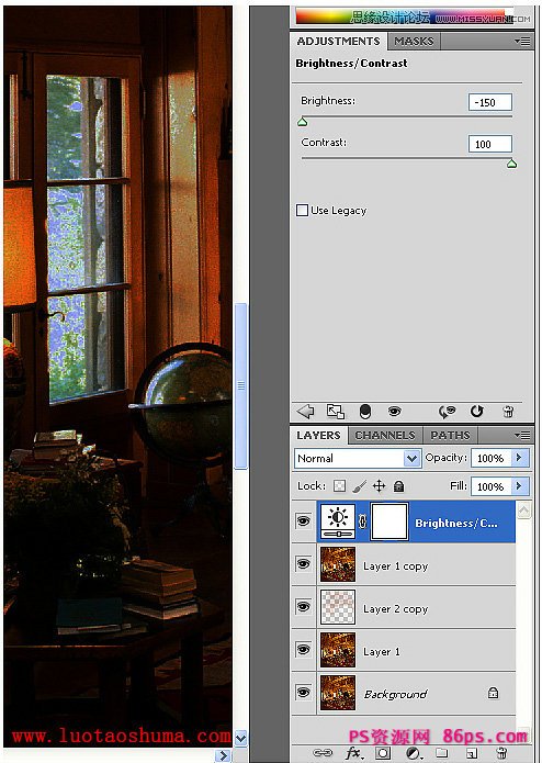 Photoshop将白昼室内图片打造成夜晚灯光效果,PS教程,图老师教程网