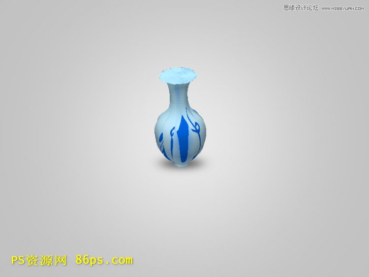 Photoshop利用3D功能制作出立体青花瓷花瓶,PS教程,图老师教程网