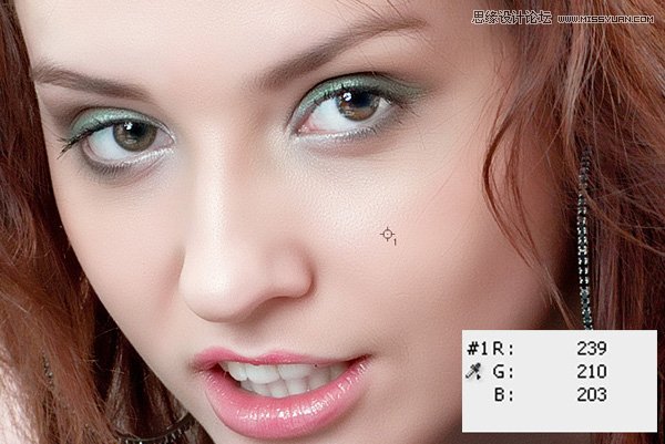 Photoshop利用照片色彩数字信息校正肤色,PS教程,图老师教程网