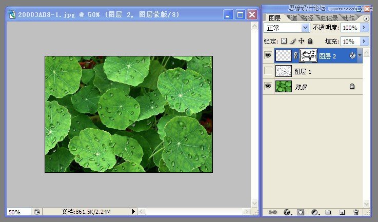 Photoshop绘制荷叶上逼真的水滴效果,PS教程,图老师教程网