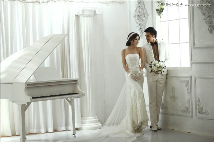 Photoshop调出室内婚片柔美的淡雅效果,PS教程,图老师教程网