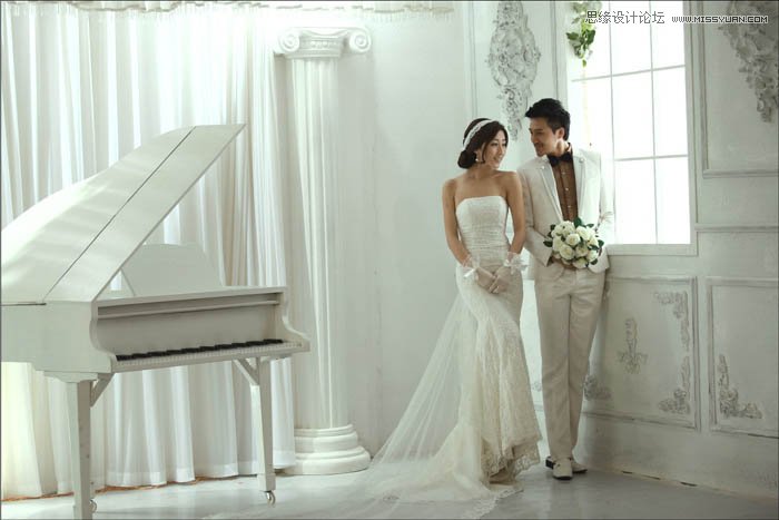 Photoshop调出室内婚片柔美的淡雅效果,PS教程,图老师教程网