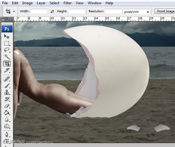 Photoshop合成冲蛋壳中孵出的美女教程,PS教程,图老师教程网
