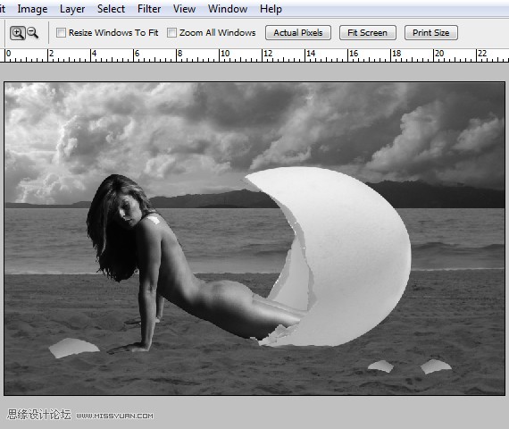 Photoshop合成冲蛋壳中孵出的美女教程,PS教程,图老师教程网