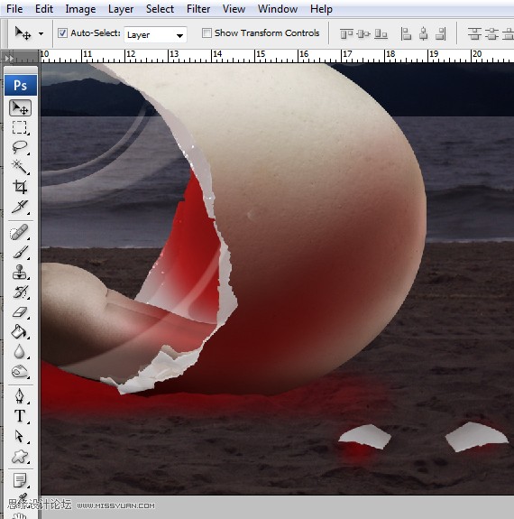 Photoshop合成冲蛋壳中孵出的美女教程,PS教程,图老师教程网