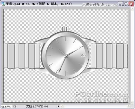Photoshop绘制闪亮质感金钻手表教程,PS教程,图老师教程网