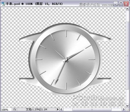 Photoshop绘制闪亮质感金钻手表教程,PS教程,图老师教程网