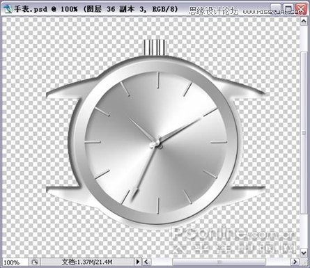 Photoshop绘制闪亮质感金钻手表教程,PS教程,图老师教程网