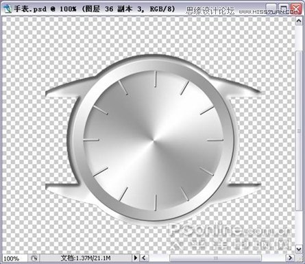 Photoshop绘制闪亮质感金钻手表教程,PS教程,图老师教程网