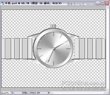 Photoshop绘制闪亮质感金钻手表教程,PS教程,图老师教程网