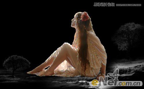 Photoshop合成月光下落寞的美女梦幻场景效果,PS教程,图老师教程网