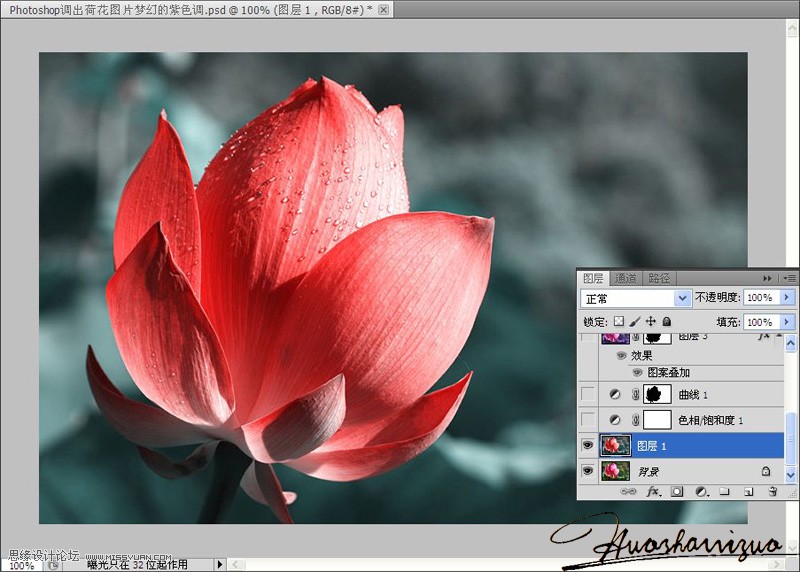 Photoshop绘制梦幻紫色风格的花朵教程,PS教程,图老师教程网