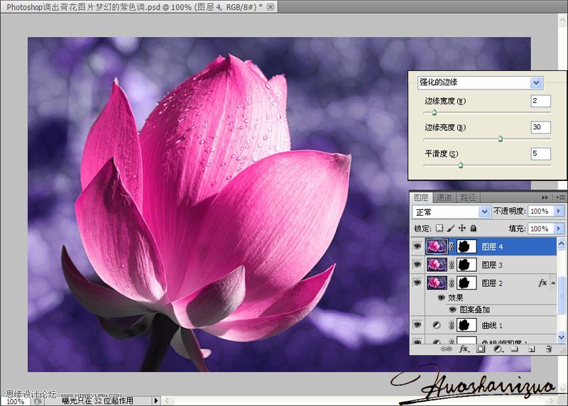 Photoshop绘制梦幻紫色风格的花朵教程,PS教程,图老师教程网