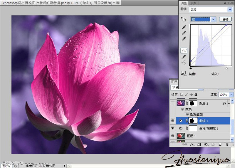 Photoshop绘制梦幻紫色风格的花朵教程,PS教程,图老师教程网