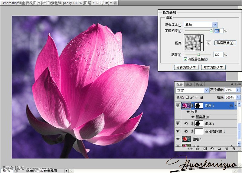 Photoshop绘制梦幻紫色风格的花朵教程,PS教程,图老师教程网