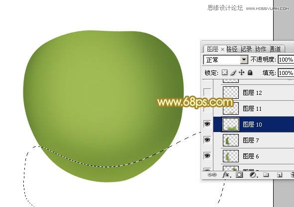 Photoshop绘制漂亮的青色大苹果教程,PS教程,图老师教程网