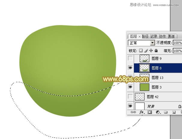 Photoshop绘制漂亮的青色大苹果教程,PS教程,图老师教程网