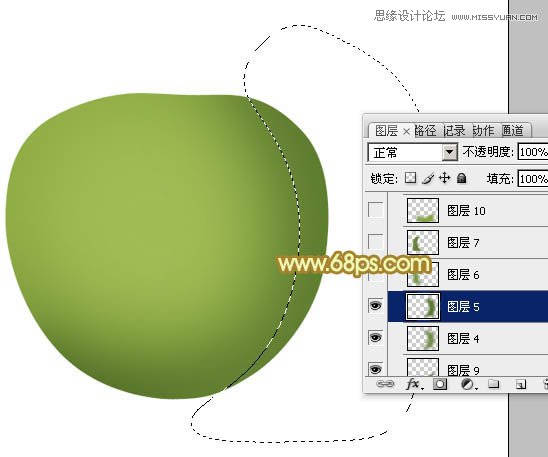 Photoshop绘制漂亮的青色大苹果教程,PS教程,图老师教程网