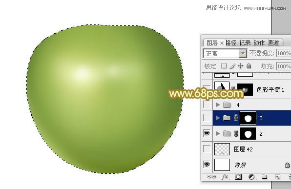 Photoshop绘制漂亮的青色大苹果教程,PS教程,图老师教程网