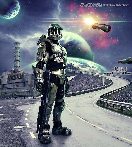 Photoshop合成机器人星球战争场景效果,PS教程,图老师教程网