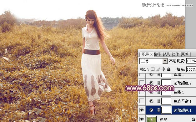 Photoshop调出外景美女秋季金黄色调,PS教程,图老师教程网