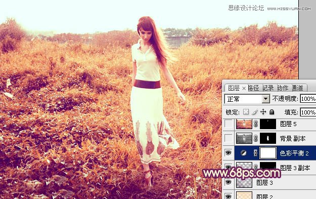 Photoshop调出外景美女秋季金黄色调,PS教程,图老师教程网