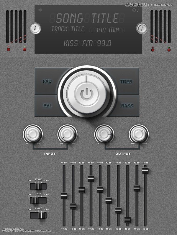 Photoshop设计金属质感的播放器界面教程,PS教程,图老师教程网