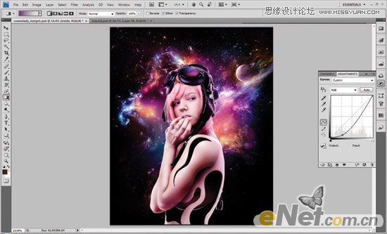 Photoshop创意合成宇宙科幻美女机器人教程,PS教程,图老师教程网