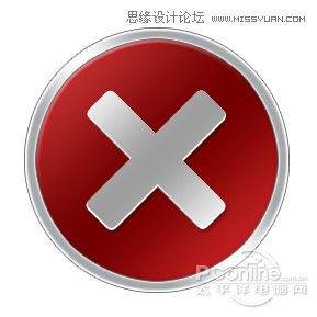 Photoshop绘制质感Vista风格错误提示图标,PS教程,图老师教程网