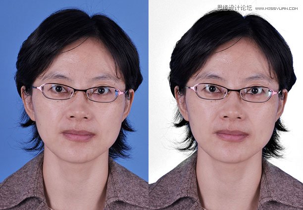 Photoshop使用应用图像给证件照背景换成白色,PS教程,图老师教程网