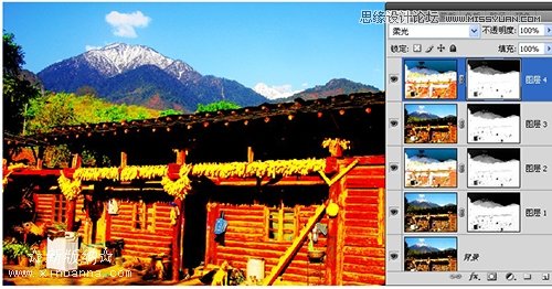 Photoshop巧用叠罗汉给风景照片调色,PS教程,图老师教程网