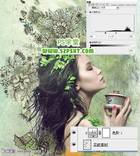 Photoshop合成潮流的艺术插画美女教程,PS教程,图老师教程网