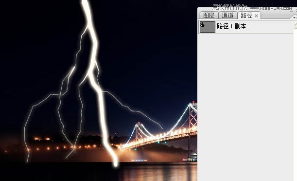 Photoshop利用描边路径制作逼真的闪电,PS教程,图老师教程网