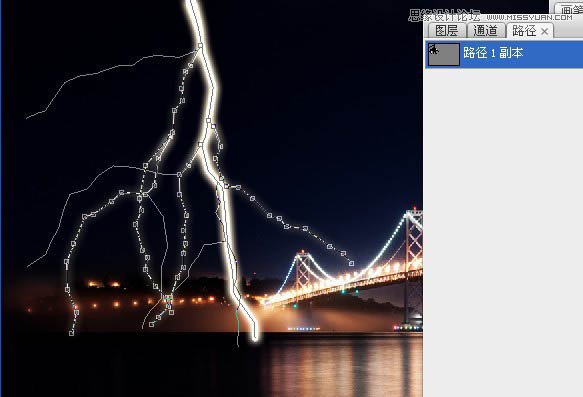 Photoshop利用描边路径制作逼真的闪电,PS教程,图老师教程网