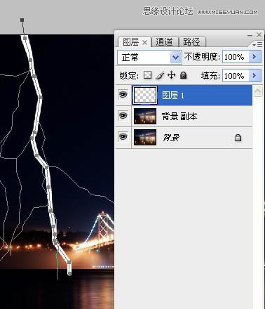 Photoshop利用描边路径制作逼真的闪电,PS教程,图老师教程网