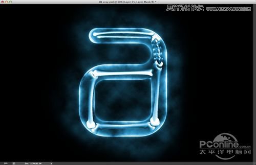 Photoshop制作X光透射艺术字教程,PS教程,图老师教程网