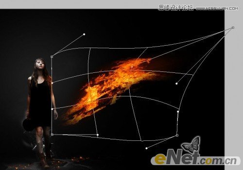 Photoshop设计超酷的火焰美女壁纸教程,PS教程,图老师教程网