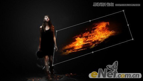 Photoshop设计超酷的火焰美女壁纸教程,PS教程,图老师教程网