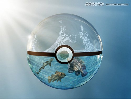 Photoshop合成水晶球里面的海洋世界,PS教程,图老师教程网