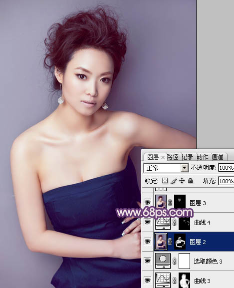 Photoshop调出室内人像淡淡的蓝色调,PS教程,图老师教程网